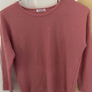 Pink Textured Long Sleeve Top